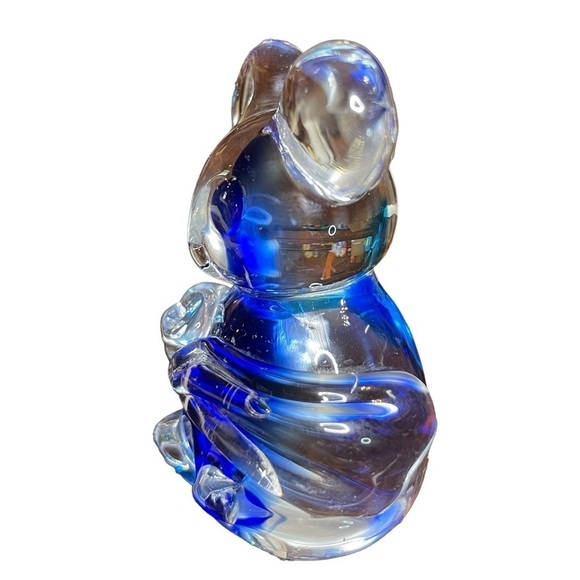 Art Glass Paperweight Collectible Hand Blown Blue Koala Bear - Picture 4 of 9